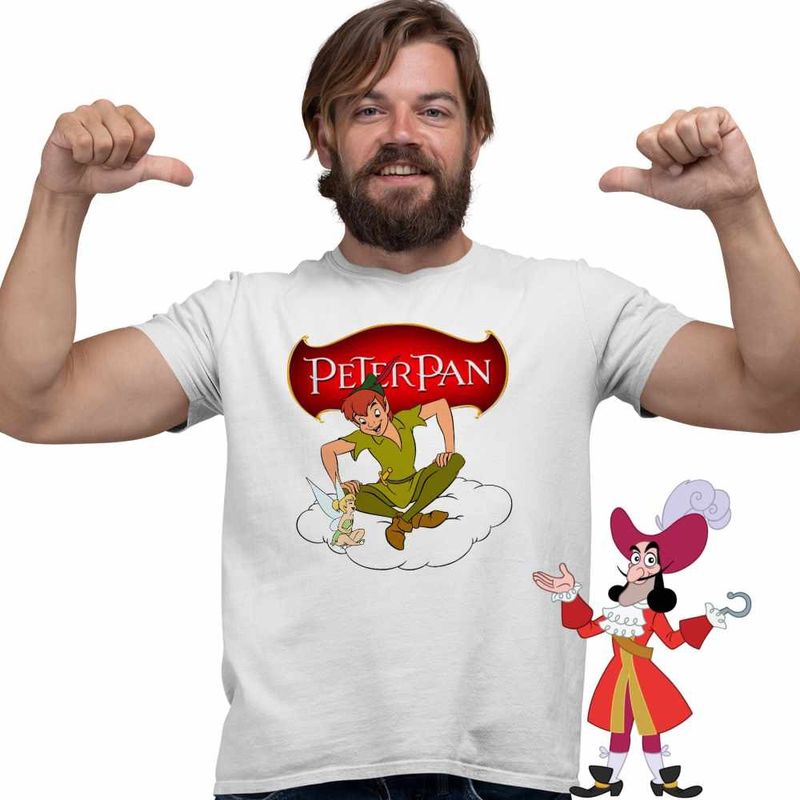 Fashion, accesorii si bijuterii - Barbati - Imbracaminte - Tricouri si bluze barbati - Tricou Barbati Clopotica Peter Pan Tinker Bell Neverland, alb, marime XL - Infinity.ro