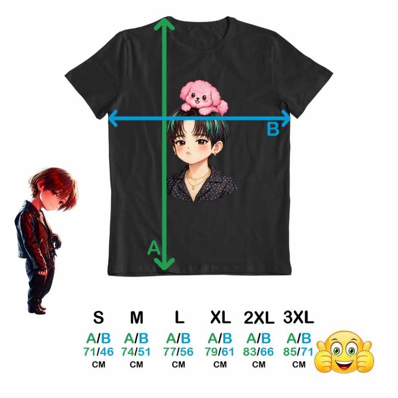 Fashion, accesorii si bijuterii - Barbati - Imbracaminte - Tricouri si bluze barbati - Tricou Barbati Shinee Key Chibi Kpop, negru, marime 2XL - Infinity.ro