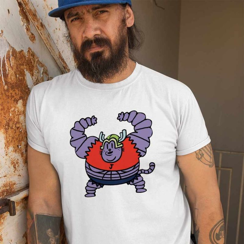 Fashion, accesorii si bijuterii - Barbati - Imbracaminte - Tricouri si bluze barbati - Tricou Barbati Dog Man Big Jim Captain Underpants Chilot, alb, marime M - Infinity.ro