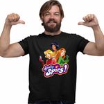 Fashion, accesorii si bijuterii - Barbati - Imbracaminte - Tricouri si bluze barbati - Tricou Barbati Spioanele Aventuri Desene Spioni, negru, marime L - Infinity.ro