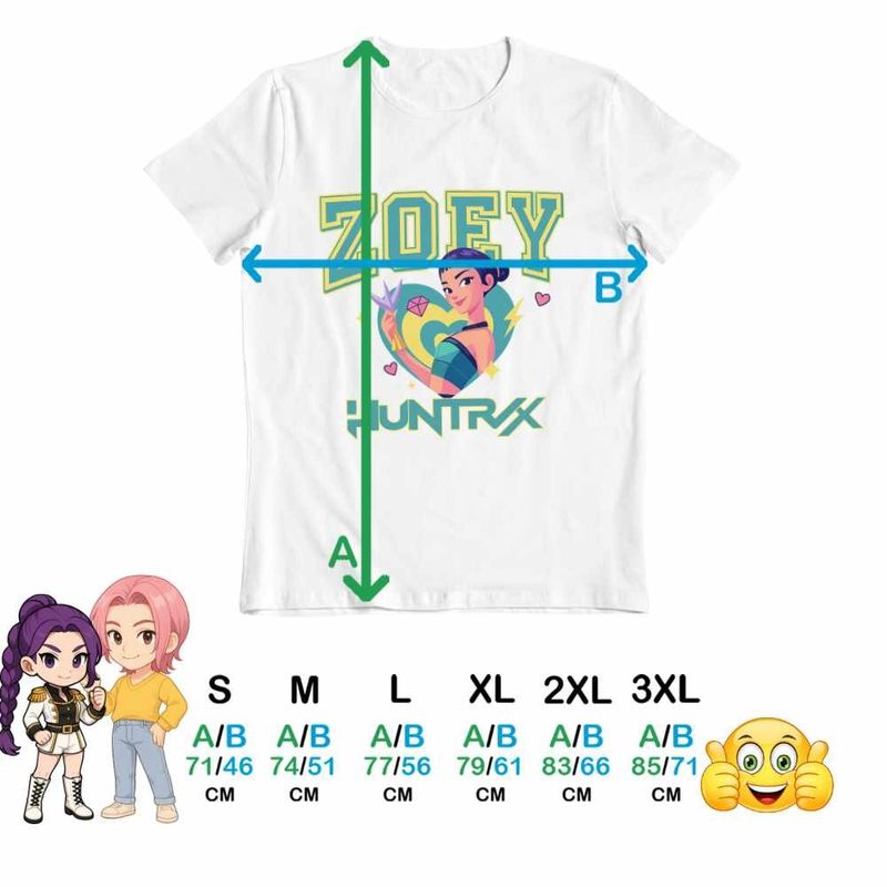 Fashion, accesorii si bijuterii - Barbati - Imbracaminte - Tricouri si bluze barbati - Tricou Barbati Huntrix Zoey Kpop Demon Hunters, alb, marime S - Infinity.ro