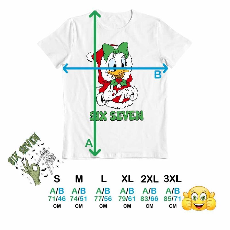Fashion, accesorii si bijuterii - Barbati - Imbracaminte - Tricouri si bluze barbati - Tricou Barbati Six Seven Daisy Craciun Donald Duck Mickey Mouse, alb, marime 2XL - Infinity.ro