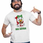 Fashion, accesorii si bijuterii - Barbati - Imbracaminte - Tricouri si bluze barbati - Tricou Barbati Six Seven Daisy Craciun Donald Duck Mickey Mouse, alb, marime 2XL - Infinity.ro