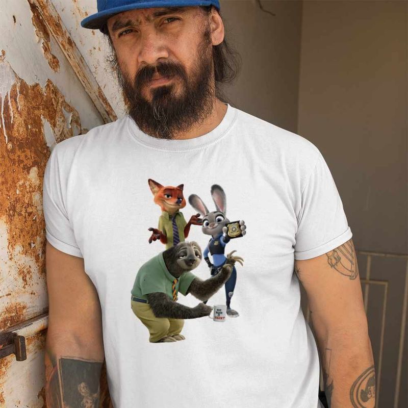 Fashion, accesorii si bijuterii - Barbati - Imbracaminte - Tricouri si bluze barbati - Tricou Barbati Zootopia Judy Nick Flash, alb, marime 3XL - Infinity.ro