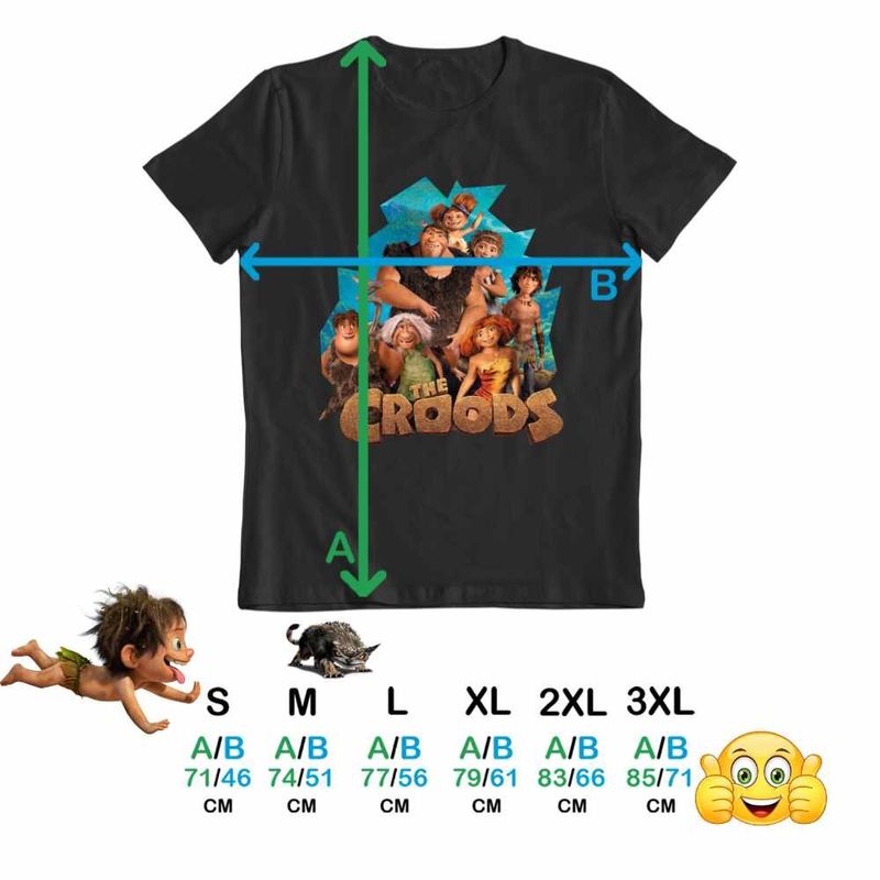 Fashion, accesorii si bijuterii - Barbati - Imbracaminte - Tricouri si bluze barbati - Tricou Barbati The Croods Aventuri Epoca de Piatra Familia Crood, negru, marime 2XL - Infinity.ro