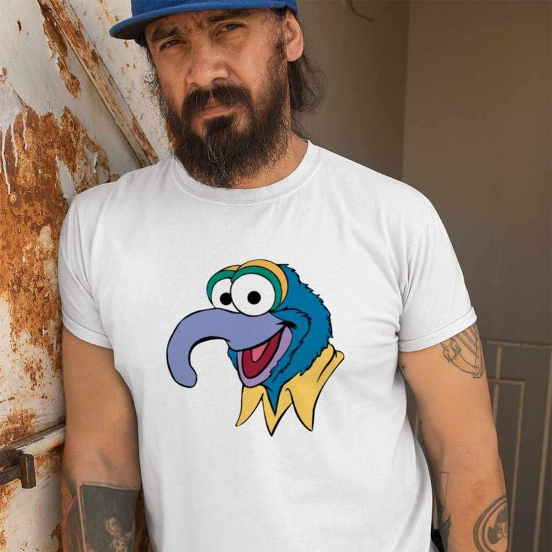 Fashion, accesorii si bijuterii - Barbati - Imbracaminte - Tricouri si bluze barbati - Tricou Barbati The Muppets Gonzo, alb, marime L - Infinity.ro