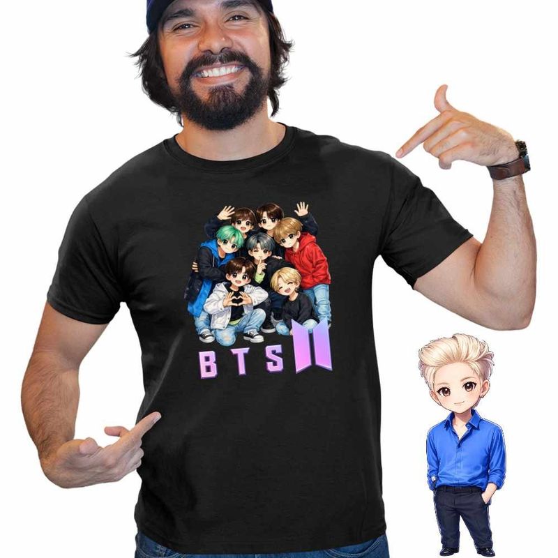 Fashion, accesorii si bijuterii - Barbati - Imbracaminte - Tricouri si bluze barbati - Tricou Barbati BTS Kpop Style, negru, marime S - Infinity.ro