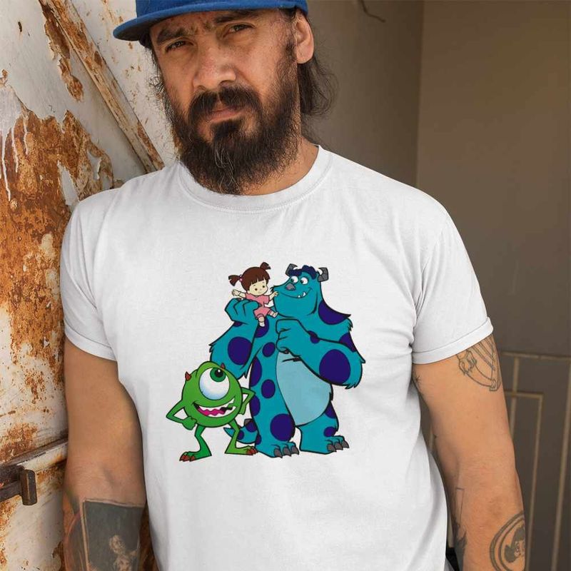 Fashion, accesorii si bijuterii - Barbati - Imbracaminte - Tricouri si bluze barbati - Tricou Barbati Monsters James Mike Boo, alb, marime XL - Infinity.ro