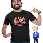 Fashion, accesorii si bijuterii - Barbati - Imbracaminte - Tricouri si bluze barbati - Tricou Barbati BlackPink Dream Team Kpop Merch, negru, marime L - Infinity.ro