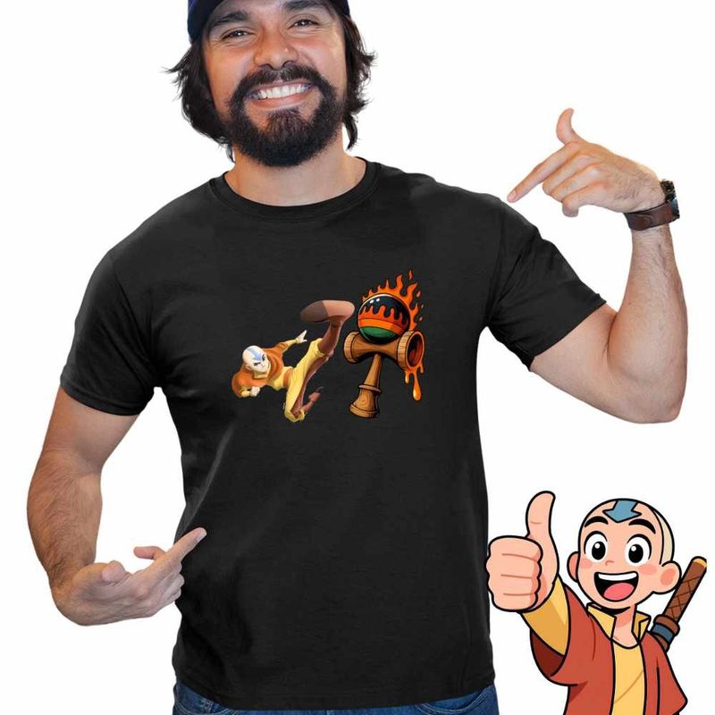 Fashion, accesorii si bijuterii - Barbati - Imbracaminte - Tricouri si bluze barbati - Tricou Barbati Avatar Kendama Last Airbender, negru, marime M - Infinity.ro