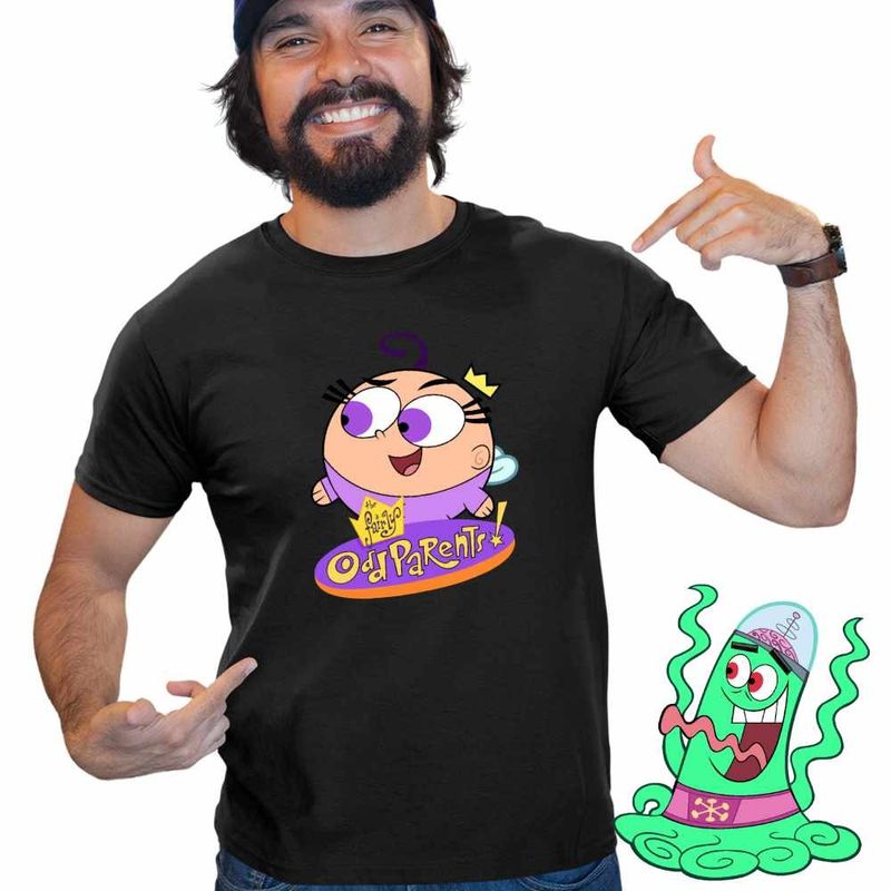 Fashion, accesorii si bijuterii - Barbati - Imbracaminte - Tricouri si bluze barbati - Tricou Barbati Fairly Odd Parents Poof Wanda Cosmo Nasii mei Vrajitori, negru, marime 2XL - Infinity.ro