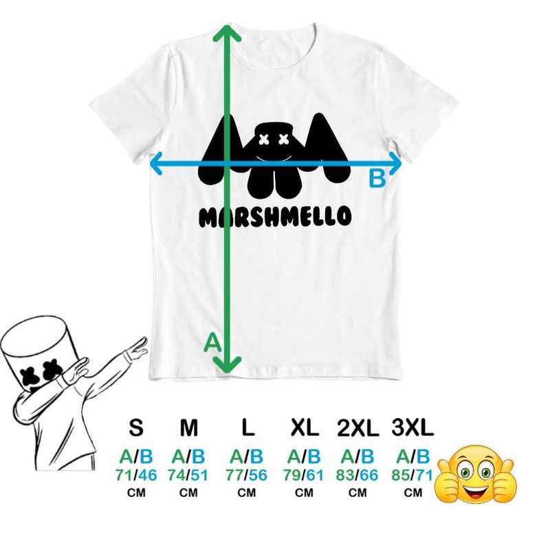 Fashion, accesorii si bijuterii - Barbati - Imbracaminte - Tricouri si bluze barbati - Tricou Barbati Marshmello, alb, marime 3XL - Infinity.ro