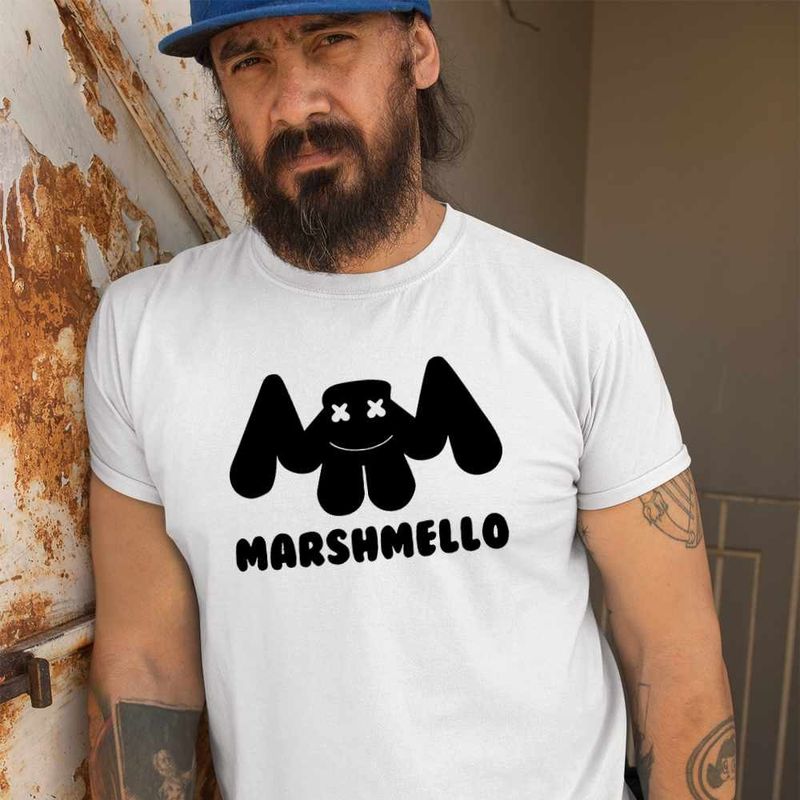 Fashion, accesorii si bijuterii - Barbati - Imbracaminte - Tricouri si bluze barbati - Tricou Barbati Marshmello, alb, marime 3XL - Infinity.ro