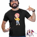 Fashion, accesorii si bijuterii - Barbati - Imbracaminte - Tricouri si bluze barbati - Tricou Barbati Huntrix Saja Boys Romance Kpop, negru, marime 2XL - Infinity.ro