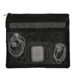 PC, gaming si accesorii - Retelistica - Cabluri si accesorii - Geanta organizatoare cabluri Kwmobile, compartimente, fermoar, textil, negru - Infinity.ro
