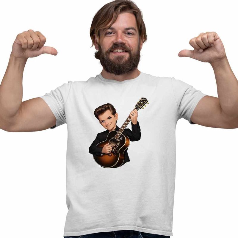 Fashion, accesorii si bijuterii - Barbati - Imbracaminte - Tricouri si bluze barbati - Tricou Barbati Chris Isaak Guitar, alb, marime L - Infinity.ro