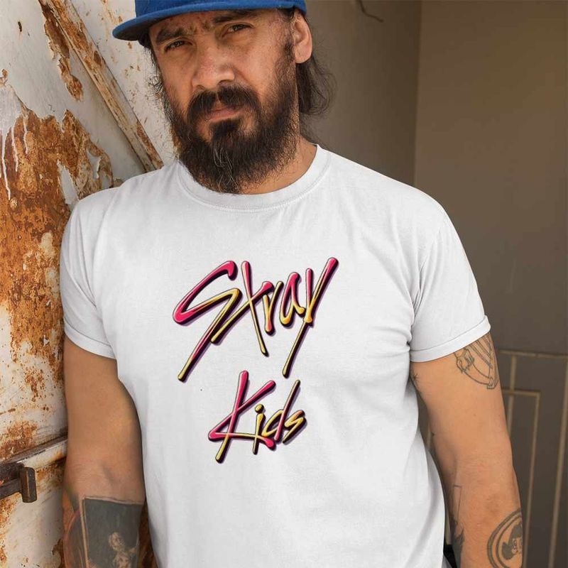 Fashion, accesorii si bijuterii - Barbati - Imbracaminte - Tricouri si bluze barbati - Tricou Barbati Stray Kids Kpop Merch, alb, marime 3XL - Infinity.ro