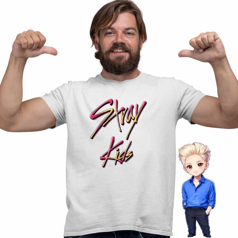 Fashion, accesorii si bijuterii - Barbati - Imbracaminte - Tricouri si bluze barbati - Tricou Barbati Stray Kids Kpop Merch, alb, marime 3XL - Infinity.ro
