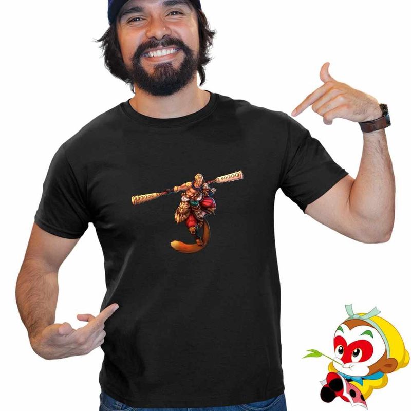 Fashion, accesorii si bijuterii - Barbati - Imbracaminte - Tricouri si bluze barbati - Tricou Barbati Wukong War General Boss Level Maimuta, negru, marime S - Infinity.ro
