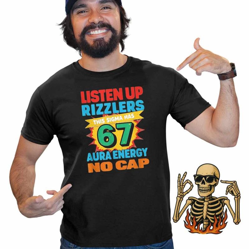 Fashion, accesorii si bijuterii - Barbati - Imbracaminte - Tricouri si bluze barbati - Tricou Barbati Six Seven Listen Up Rizzlers 67, negru, marime XL - Infinity.ro