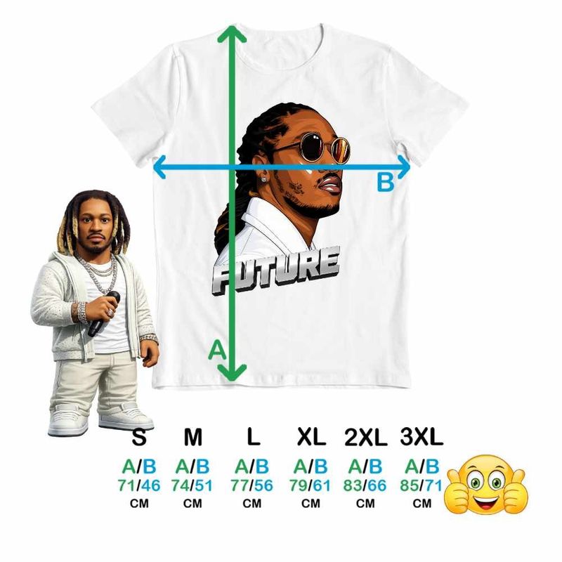 Fashion, accesorii si bijuterii - Barbati - Imbracaminte - Tricouri si bluze barbati - Tricou Barbati Future Rapper Trap Music, alb, marime L - Infinity.ro