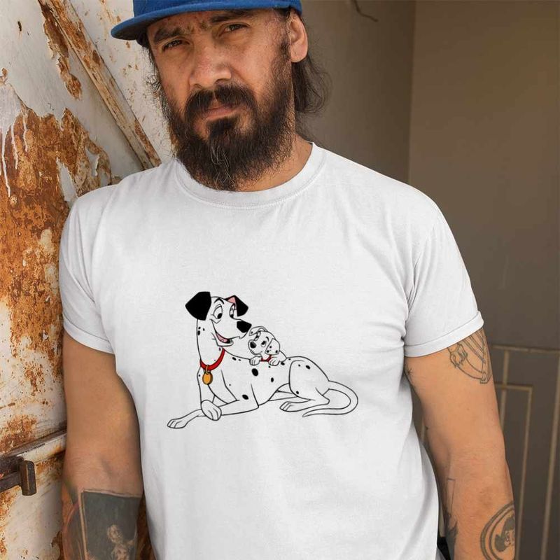 Fashion, accesorii si bijuterii - Barbati - Imbracaminte - Tricouri si bluze barbati - Tricou Barbati 101 Dalmatieni Pongo Freckles Dalmatian, alb, marime 2XL - Infinity.ro