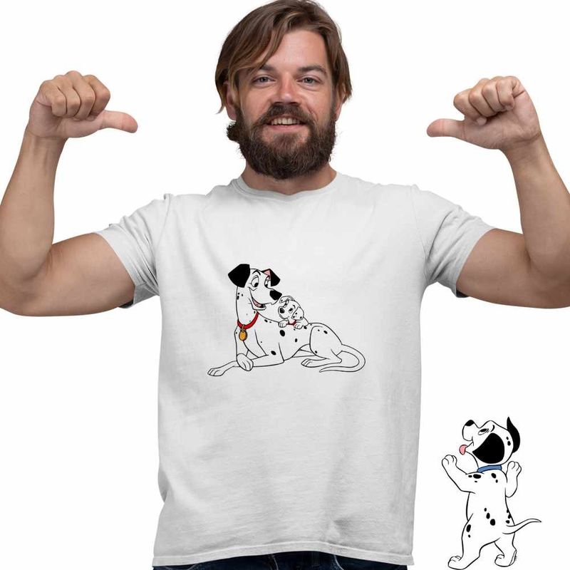 Fashion, accesorii si bijuterii - Barbati - Imbracaminte - Tricouri si bluze barbati - Tricou Barbati 101 Dalmatieni Pongo Freckles Dalmatian, alb, marime 2XL - Infinity.ro
