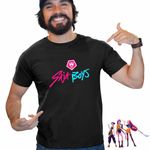Fashion, accesorii si bijuterii - Barbati - Imbracaminte - Tricouri si bluze barbati - Tricou Barbati Huntrix Saja Boys Kpop Legends, negru, marime L - Infinity.ro