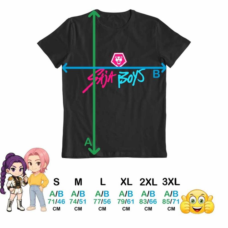 Fashion, accesorii si bijuterii - Barbati - Imbracaminte - Tricouri si bluze barbati - Tricou Barbati Huntrix Saja Boys Kpop Legends, negru, marime L - Infinity.ro
