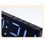 Casa si Gradina - Decoratiuni - Ceasuri - Ceas digital LED de perete si birou carcasa neagra lumina albastra afisaj ora data temperatura dubla alarma lumina veghe - Infinity.ro