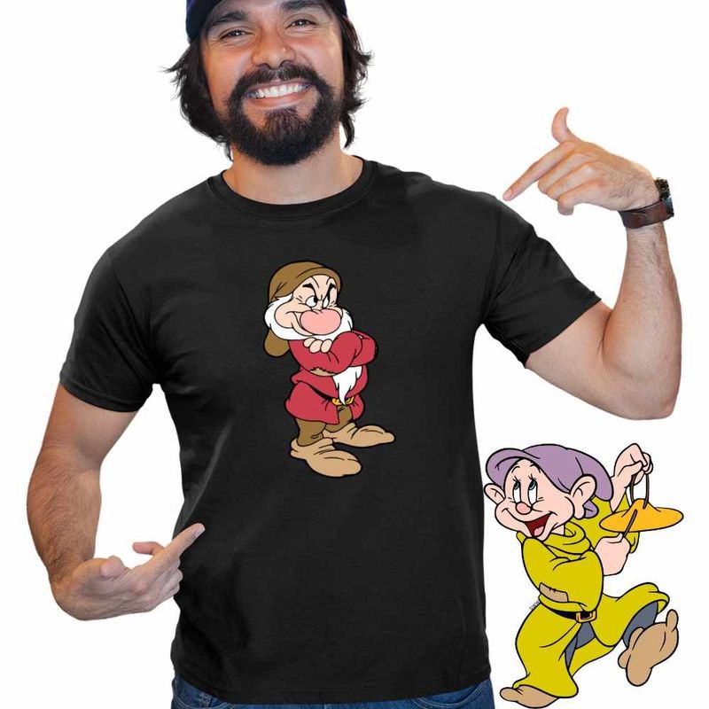 Fashion, accesorii si bijuterii - Barbati - Imbracaminte - Tricouri si bluze barbati - Tricou Barbati Alba ca Zapada Piticul Morocanos, negru, marime L - Infinity.ro
