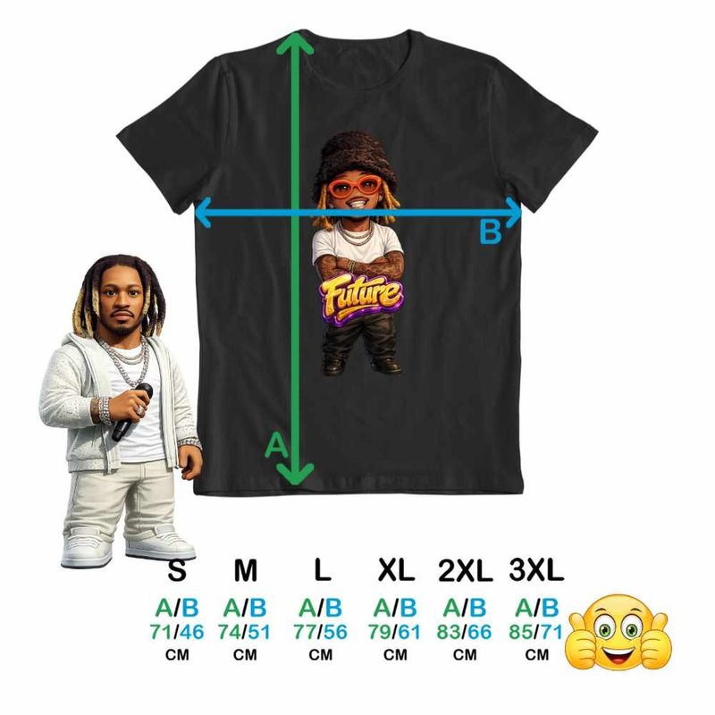 Fashion, accesorii si bijuterii - Barbati - Imbracaminte - Tricouri si bluze barbati - Tricou Barbati Future Rapper Chibi, negru, marime 3XL - Infinity.ro