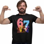 Fashion, accesorii si bijuterii - Barbati - Imbracaminte - Tricouri si bluze barbati - Tricou Barbati Fnaf Six Seven Ice Cream Party Five Nights at Freddy Horror Halloween, negru, marime 2XL - Infinity.ro