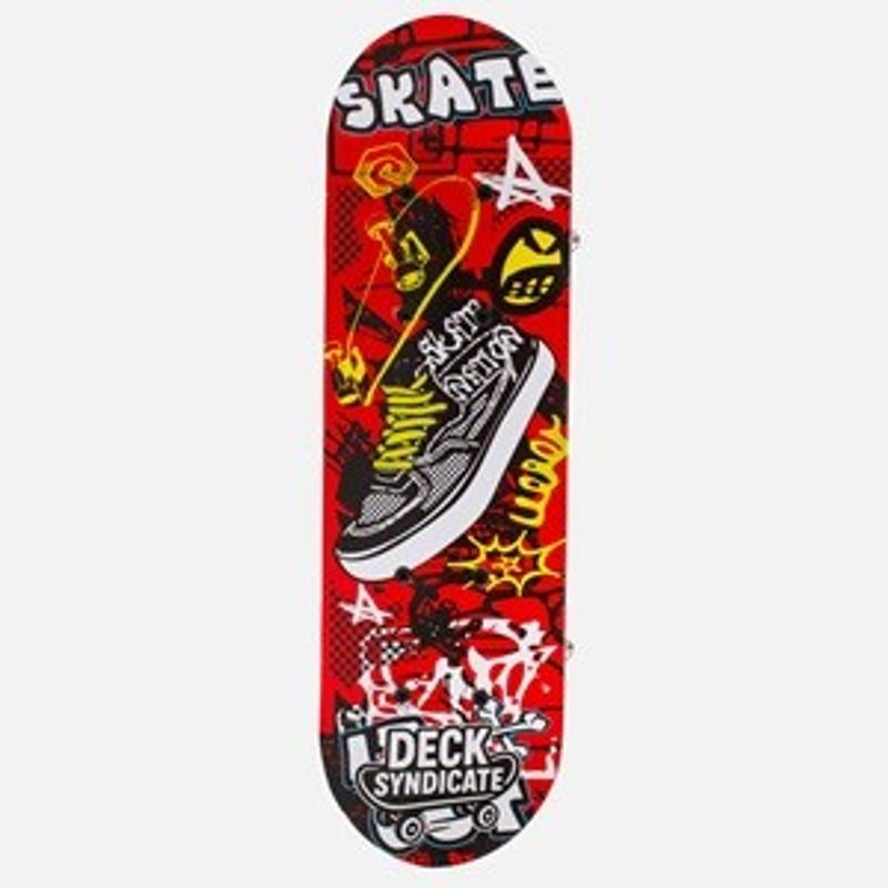 Sport si Outdoor - Role, trotinete si skateboard - Placi de rulat - Skateboard - Skateboard cu design graffiti, 43x12,5 cm, Rosu - Infinity.ro