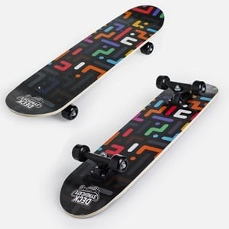 Sport si Outdoor - Role, trotinete si skateboard - Placi de rulat - Skateboard - Skateboard Negru cu Model Labirint, 71x19,5 cm - Infinity.ro