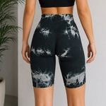 Sport si Outdoor - Echipament Sportiv - Imbracaminte sport - Colanti sport - Colanti Sport Biker Tie-Dye Negru pentru Femei - Infinity.ro