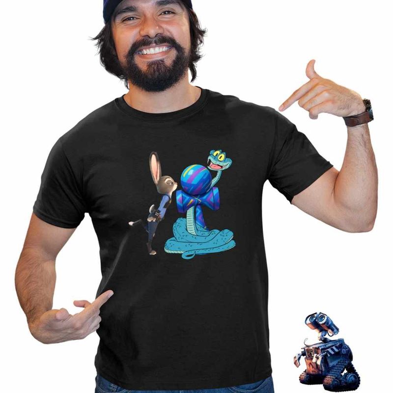 Fashion, accesorii si bijuterii - Barbati - Imbracaminte - Tricouri si bluze barbati - Tricou Barbati Kendama Zootopia Gary Judy Politist Sarpe Iepure, negru, marime XL - Infinity.ro