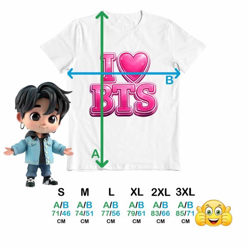 Fashion, accesorii si bijuterii - Barbati - Imbracaminte - Tricouri si bluze barbati - Tricou Barbati I Love BTS Bangtan K-Pop, alb, marime XL - Infinity.ro