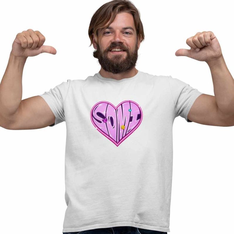 Fashion, accesorii si bijuterii - Barbati - Imbracaminte - Tricouri si bluze barbati - Tricou Barbati Jeon Somi Love Kpop Merch, alb, marime L - Infinity.ro