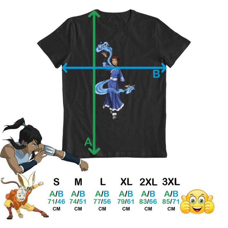 Fashion, accesorii si bijuterii - Barbati - Imbracaminte - Tricouri si bluze barbati - Tricou Barbati Avatar Katara Waterbender Legenda lui Aang Arte Martiale, negru, marime M - Infinity.ro