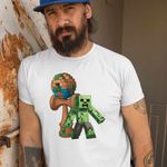 Fashion, accesorii si bijuterii - Barbati - Imbracaminte - Tricouri si bluze barbati - Tricou Barbati Kendama Minecraft Creeper Trial, alb, marime XL - Infinity.ro