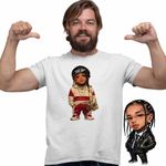 Fashion, accesorii si bijuterii - Barbati - Imbracaminte - Tricouri si bluze barbati - Tricou Barbati Ski Mask Chibi The Slump God, alb, marime S - Infinity.ro