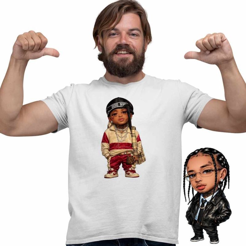 Fashion, accesorii si bijuterii - Barbati - Imbracaminte - Tricouri si bluze barbati - Tricou Barbati Ski Mask Chibi The Slump God, alb, marime S - Infinity.ro