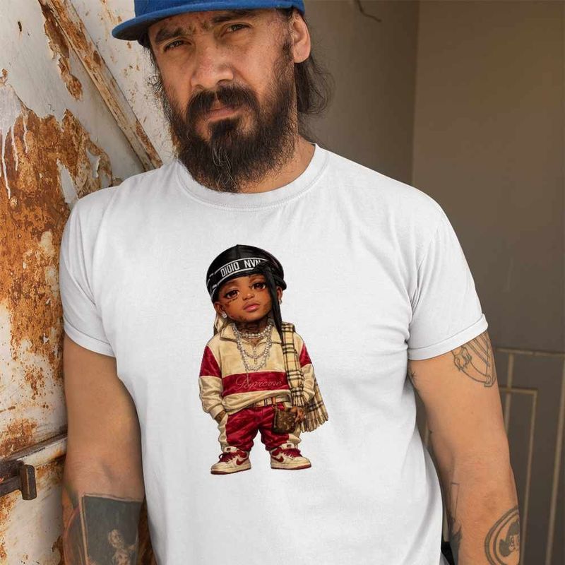 Fashion, accesorii si bijuterii - Barbati - Imbracaminte - Tricouri si bluze barbati - Tricou Barbati Ski Mask Chibi The Slump God, alb, marime S - Infinity.ro