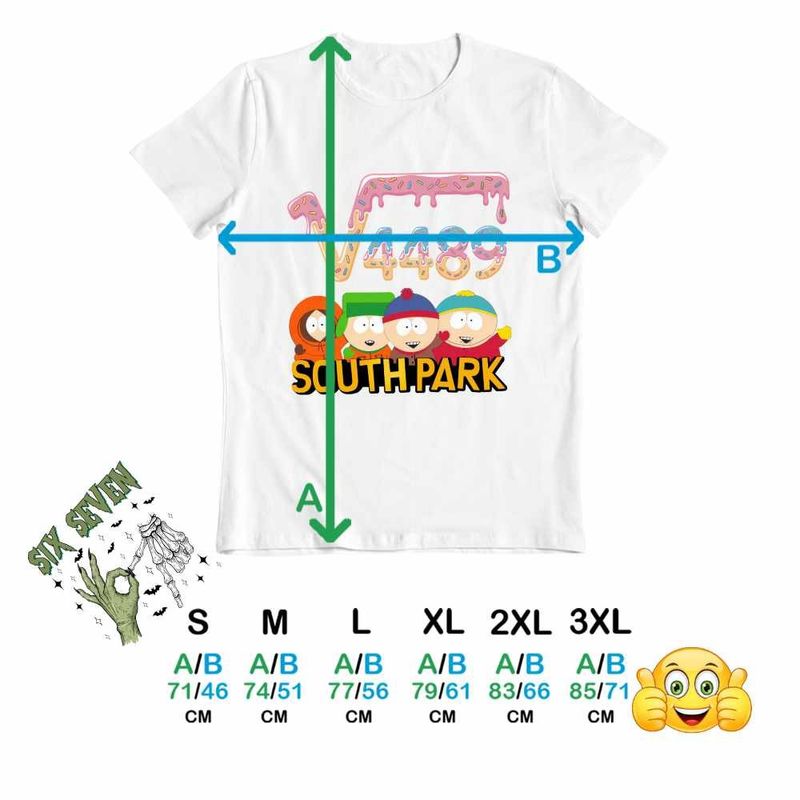 Fashion, accesorii si bijuterii - Barbati - Imbracaminte - Tricouri si bluze barbati - Tricou Barbati Six Seven South Park 4489 Radical, alb, marime 3XL - Infinity.ro