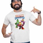 Fashion, accesorii si bijuterii - Barbati - Imbracaminte - Tricouri si bluze barbati - Tricou Barbati Iron Man Awesome Friends, alb, marime L - Infinity.ro