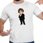 Fashion, accesorii si bijuterii - Barbati - Imbracaminte - Tricouri si bluze barbati - Tricou Barbati Lewis Capaldi Chibi Cartoon, alb, marime M - Infinity.ro