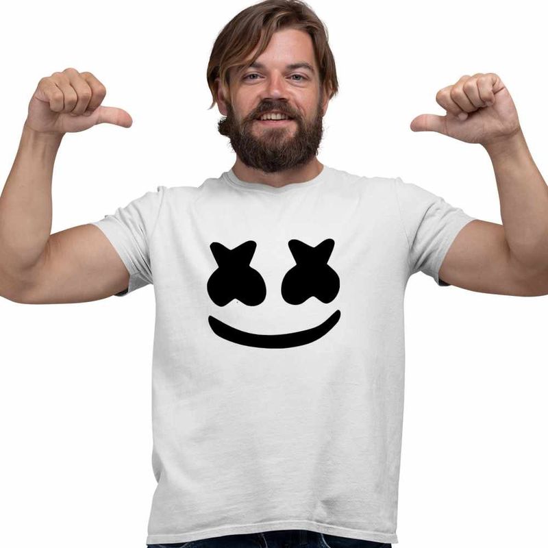 Fashion, accesorii si bijuterii - Barbati - Imbracaminte - Tricouri si bluze barbati - Tricou Barbati Marshmello Music DJ, alb, marime M - Infinity.ro