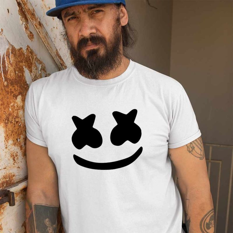 Fashion, accesorii si bijuterii - Barbati - Imbracaminte - Tricouri si bluze barbati - Tricou Barbati Marshmello Music DJ, alb, marime M - Infinity.ro