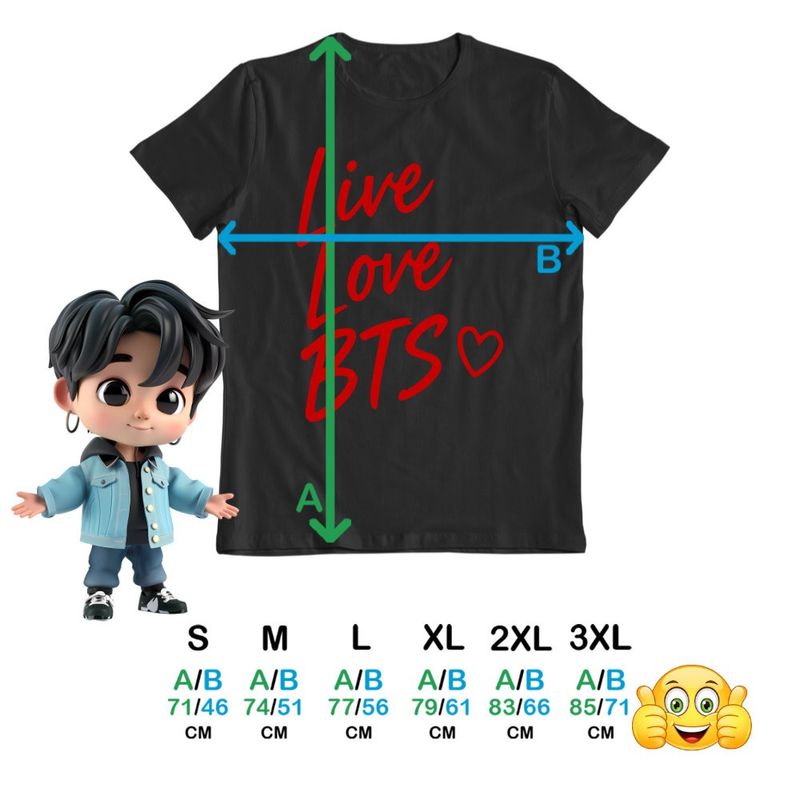 Fashion, accesorii si bijuterii - Barbati - Imbracaminte - Tricouri si bluze barbati - Tricou Barbati Live Love BTS Bangtan K-Pop, negru, marime M - Infinity.ro
